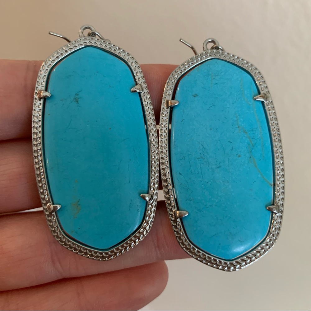 Kendra Scott Silver Danielle Earrings In Turquoise